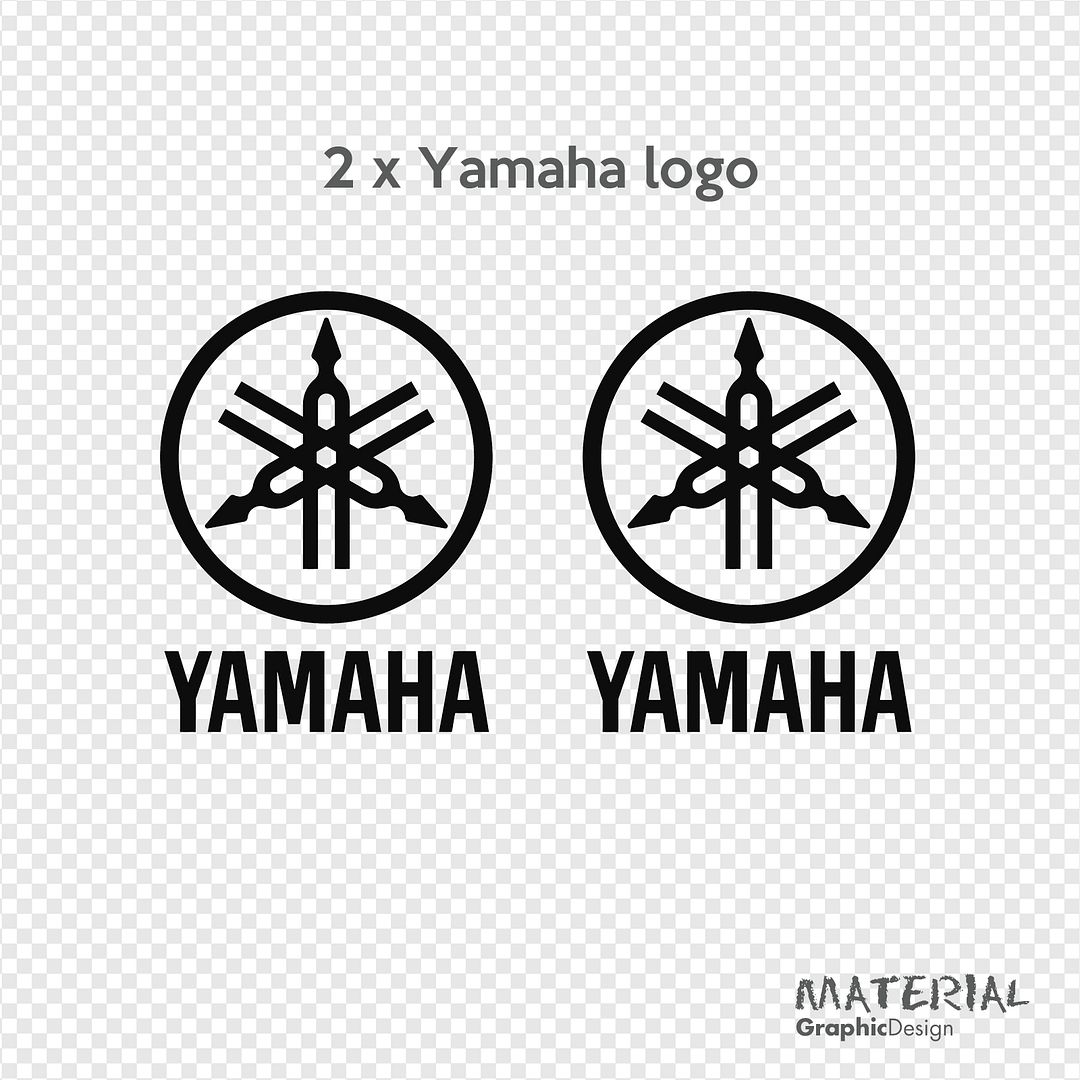 2x Yamaha Logo Sticker Decal fork bass drum Head Drums kit Percussion